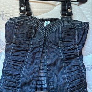 Black Denim Corset Top